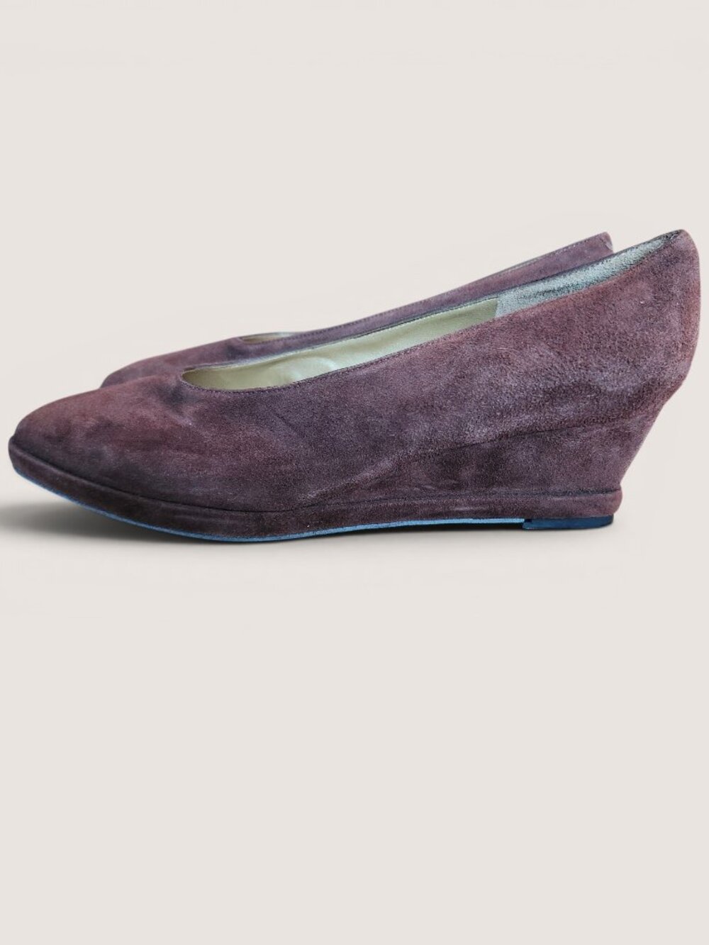 Rich Chocolate Brown Evan Picone Faux Suede Wedges Size 8.5